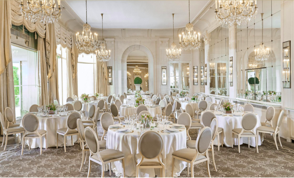 Le Pré Catelan indoor dining exudes luxury and charm.